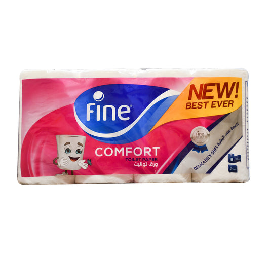 Fine Comfort Toilet Roll 2ply 8 x 180 Sheets