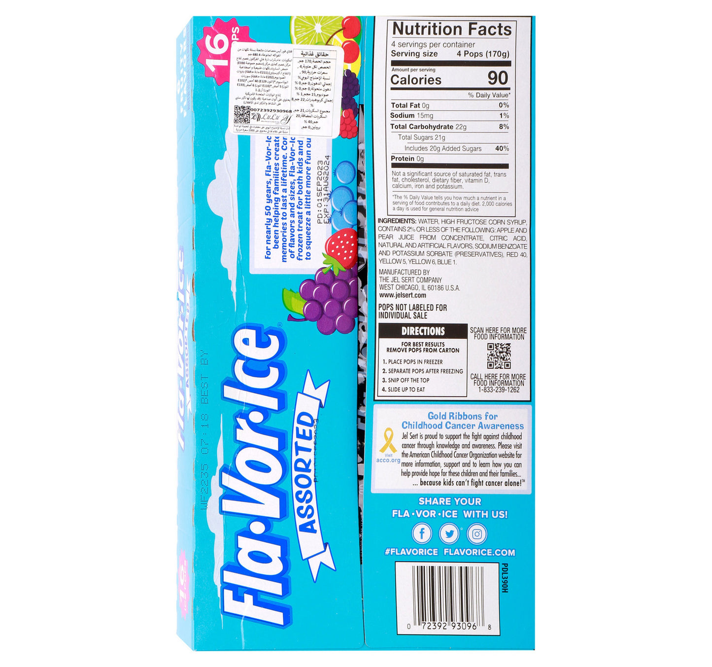 Fla-vor-ice Assorted 16 Ice Pops 680.4 g