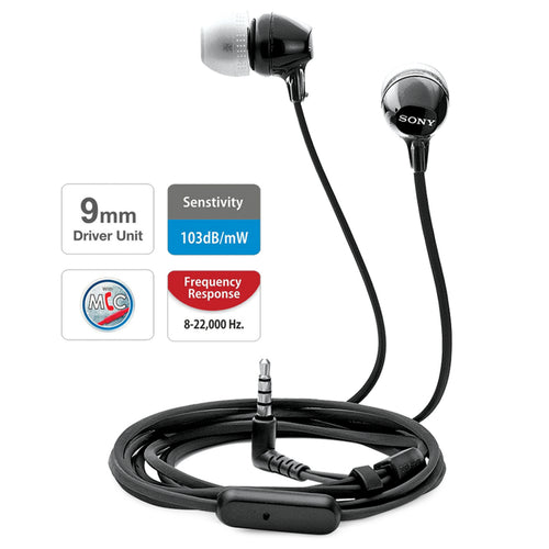 Sony Earphone MDR-EX14AP with Mic- Black